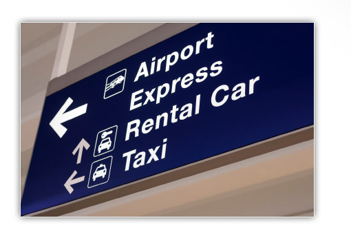 Holiday Car Hire Airport Sign
